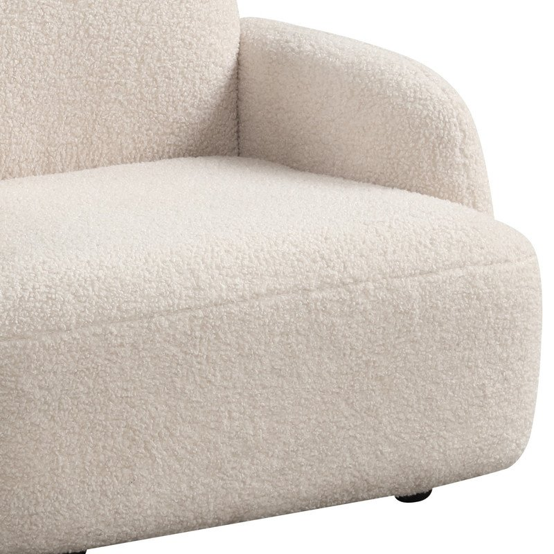 Beige Sherpa Bear-Shaped Kids Armchair