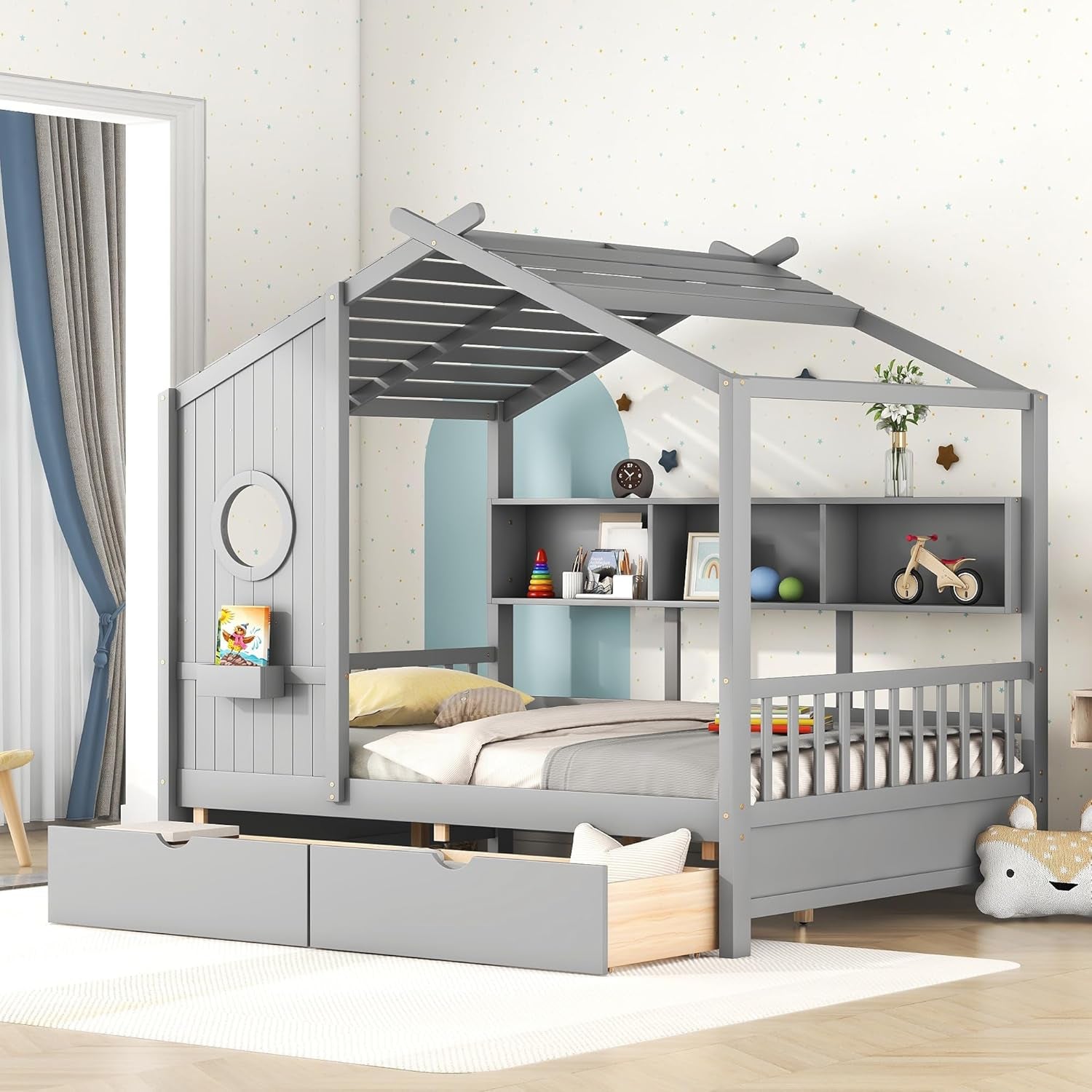 Kids House Bed with Storage Space