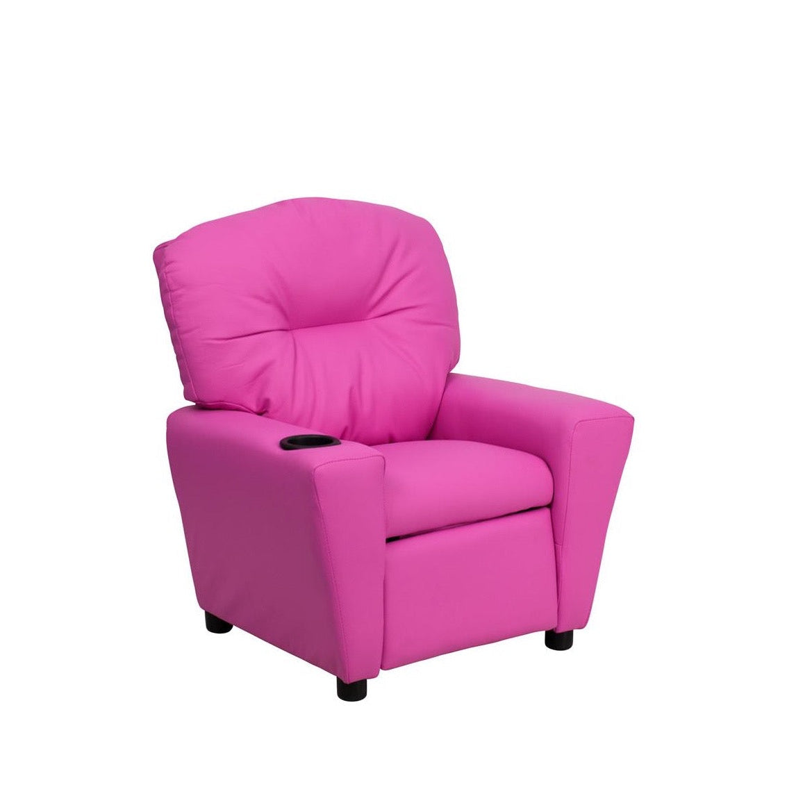 Hot Pink Vinyl Kids Recliner with Cup Holder