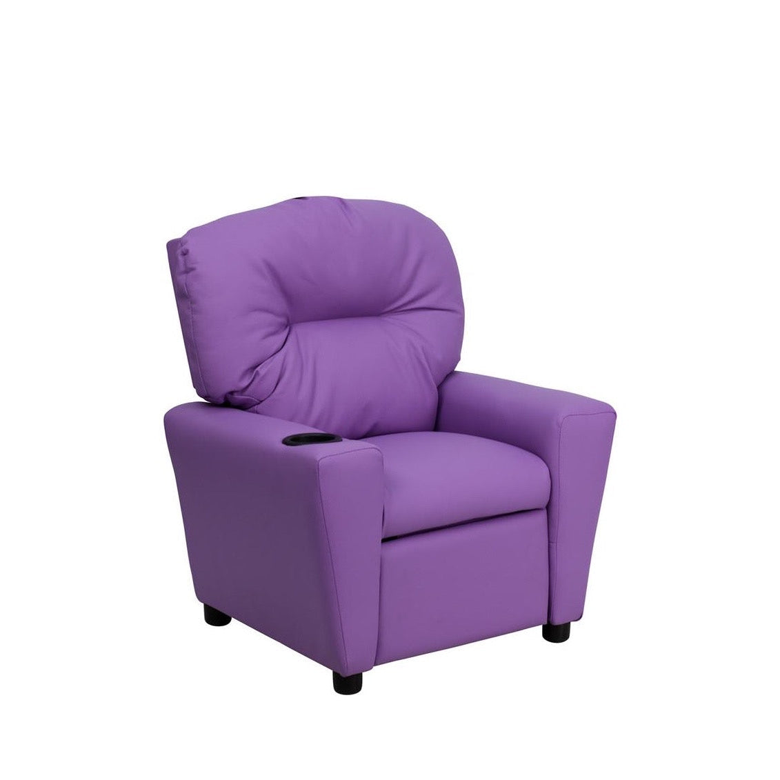 Lavender Vinyl Kids Recliner with Cup Holder