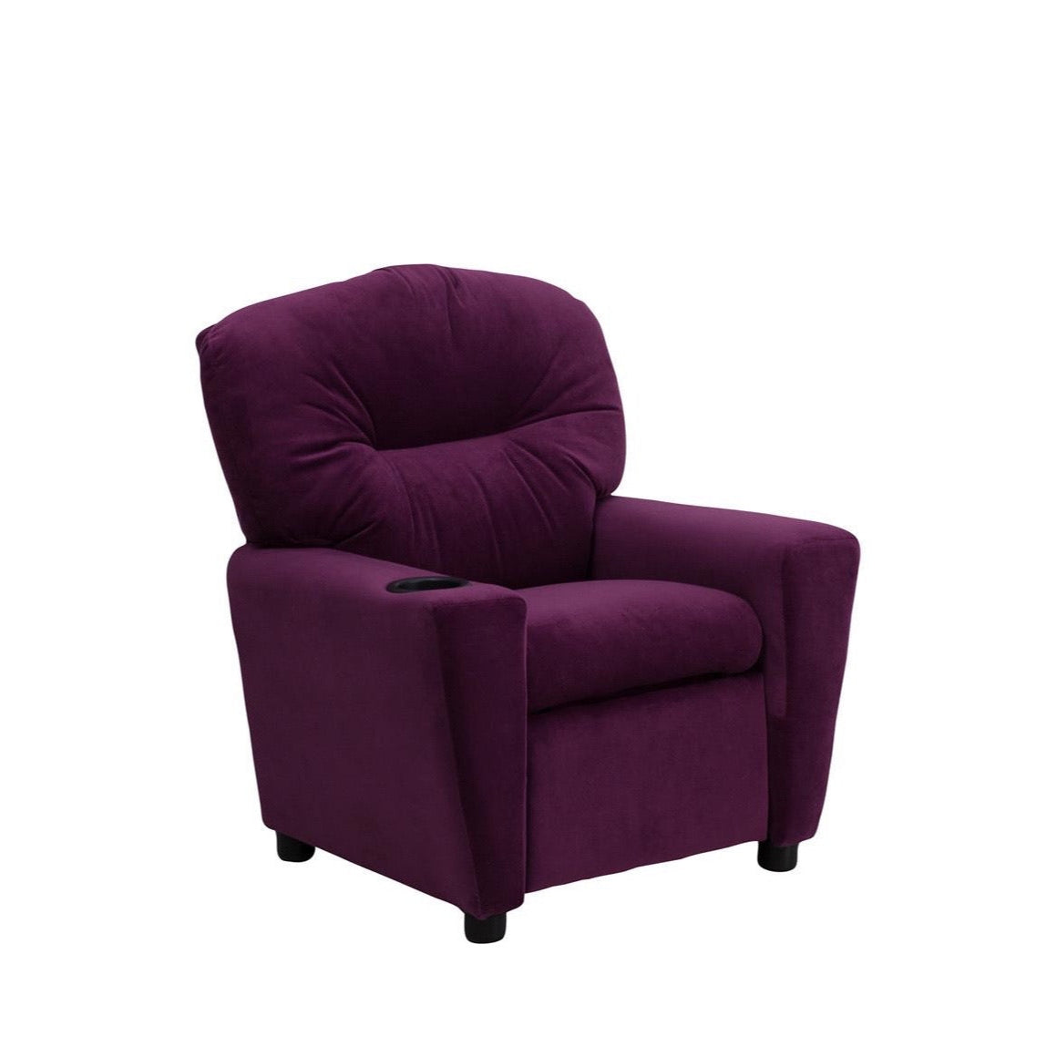 Purple Microfiber Kids Recliner with Cup Holder