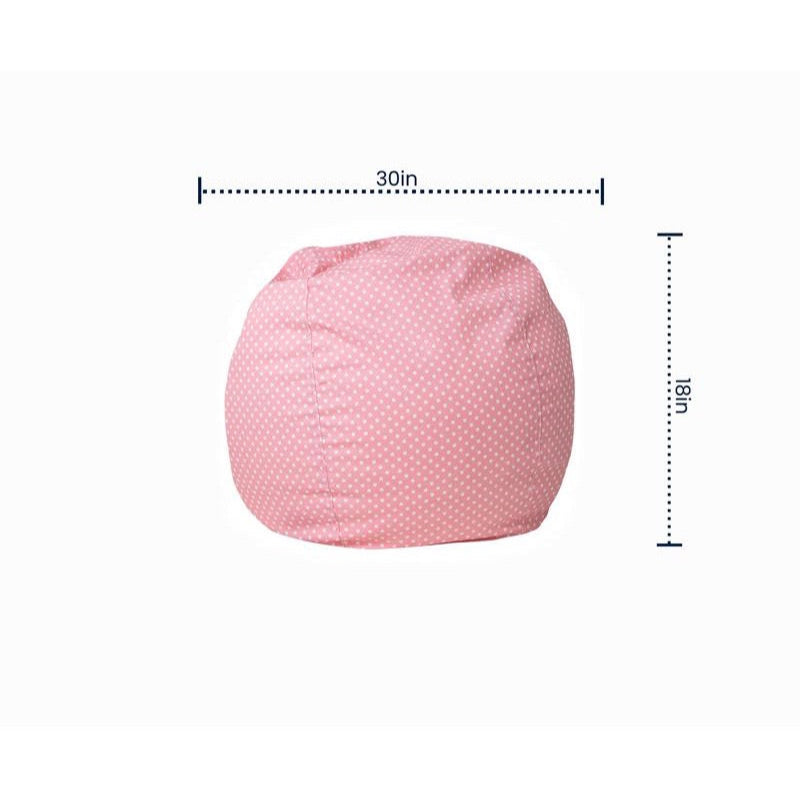 Light Pink Dot Refillable Bean Bag Chair for Kids and Teens