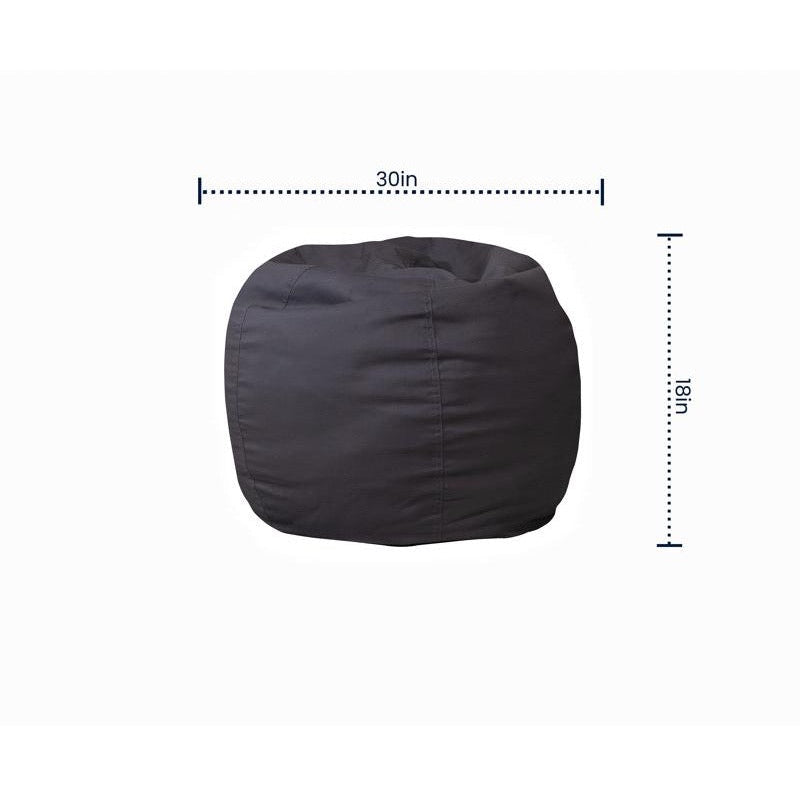 Solid Gray Refillable Bean Bag Chair for Kids and Teens