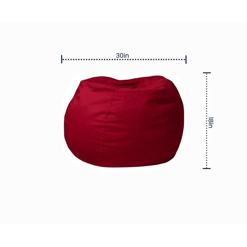 Solid Red Refillable Bean Bag Chair for Kids and Teens