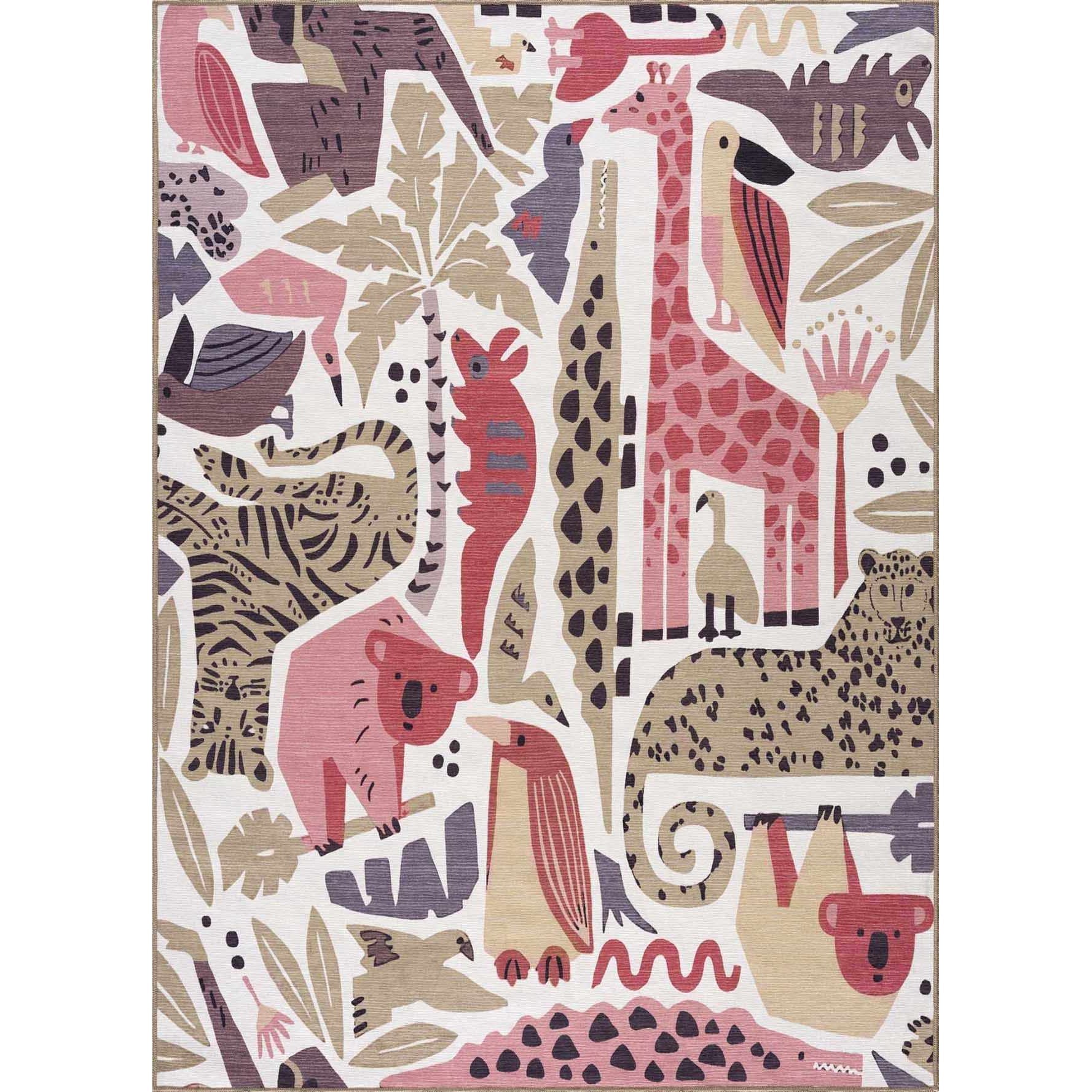 Natal Animal Print Washable Kids Rug