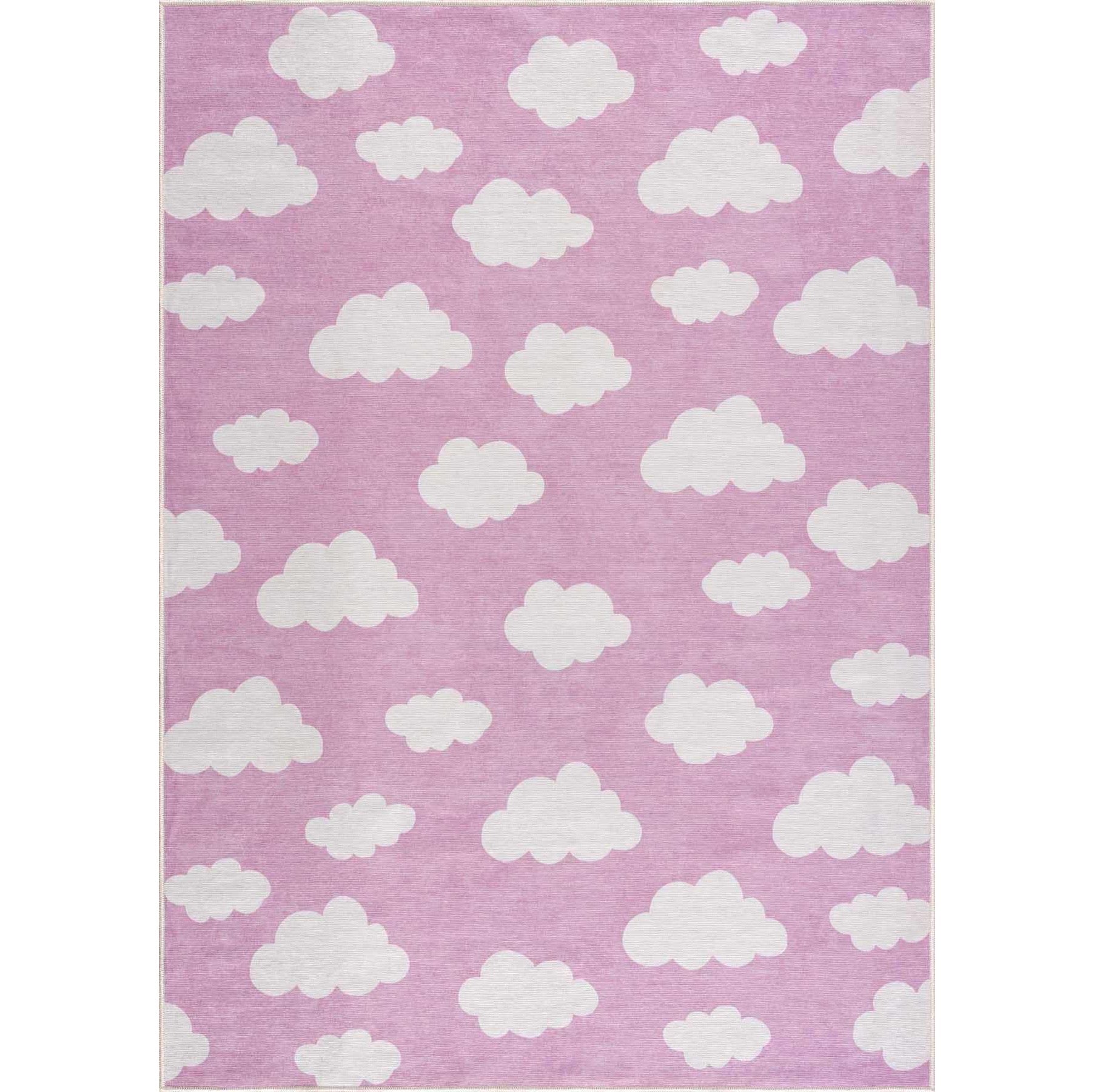 Nizar Pink Cloud Washable Kids Rug
