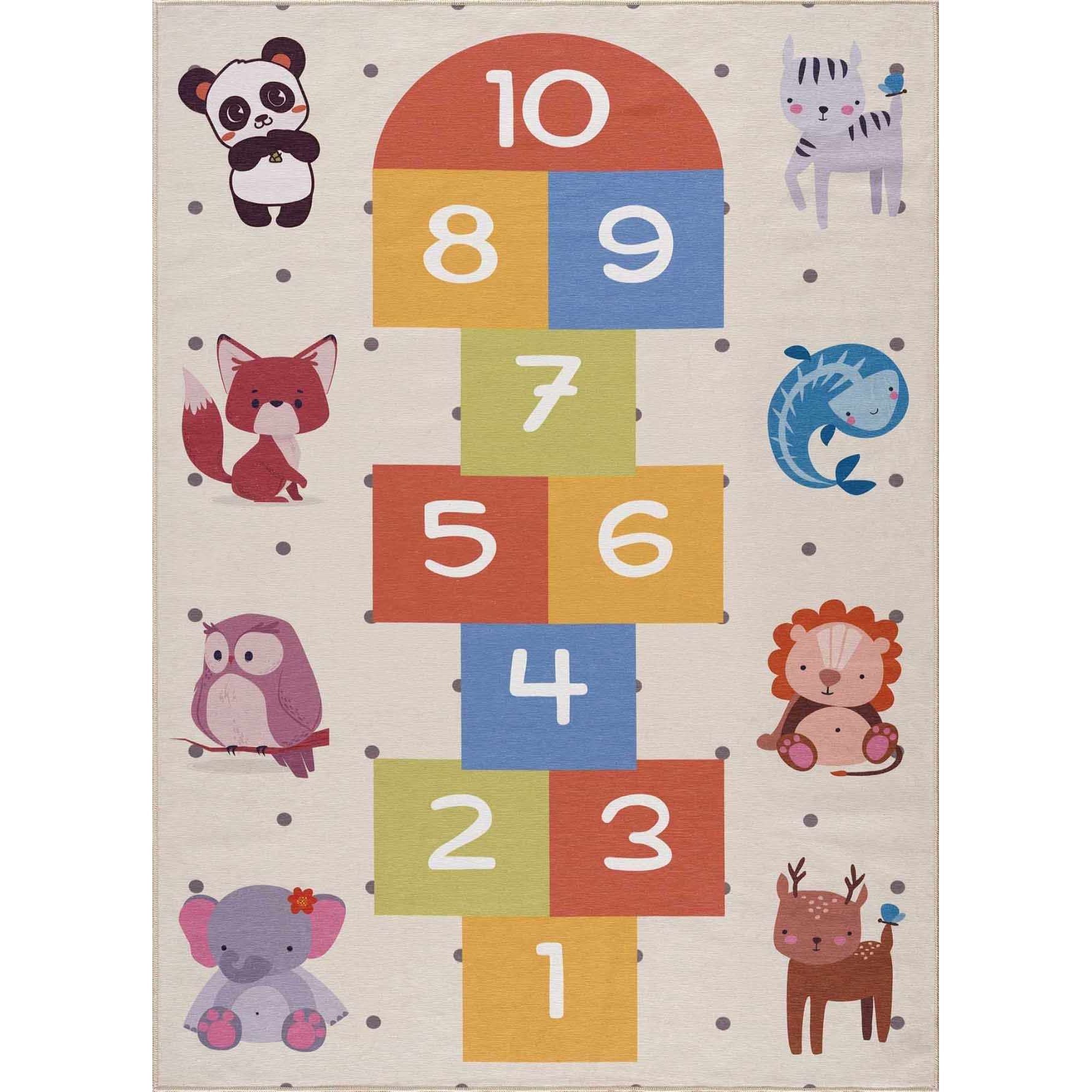 Lundy Colorful Hopscotch Washable Kids Rug
