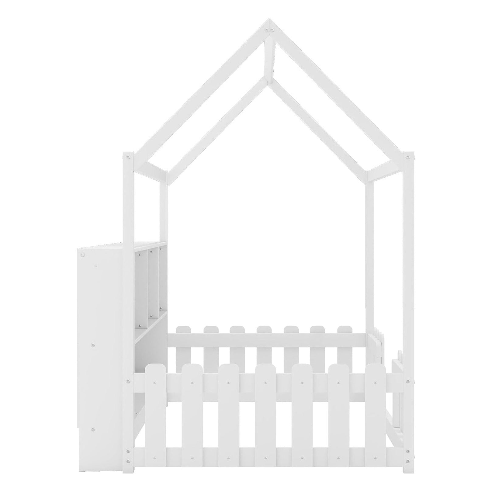 White House-Style Wooden Bed for Kids