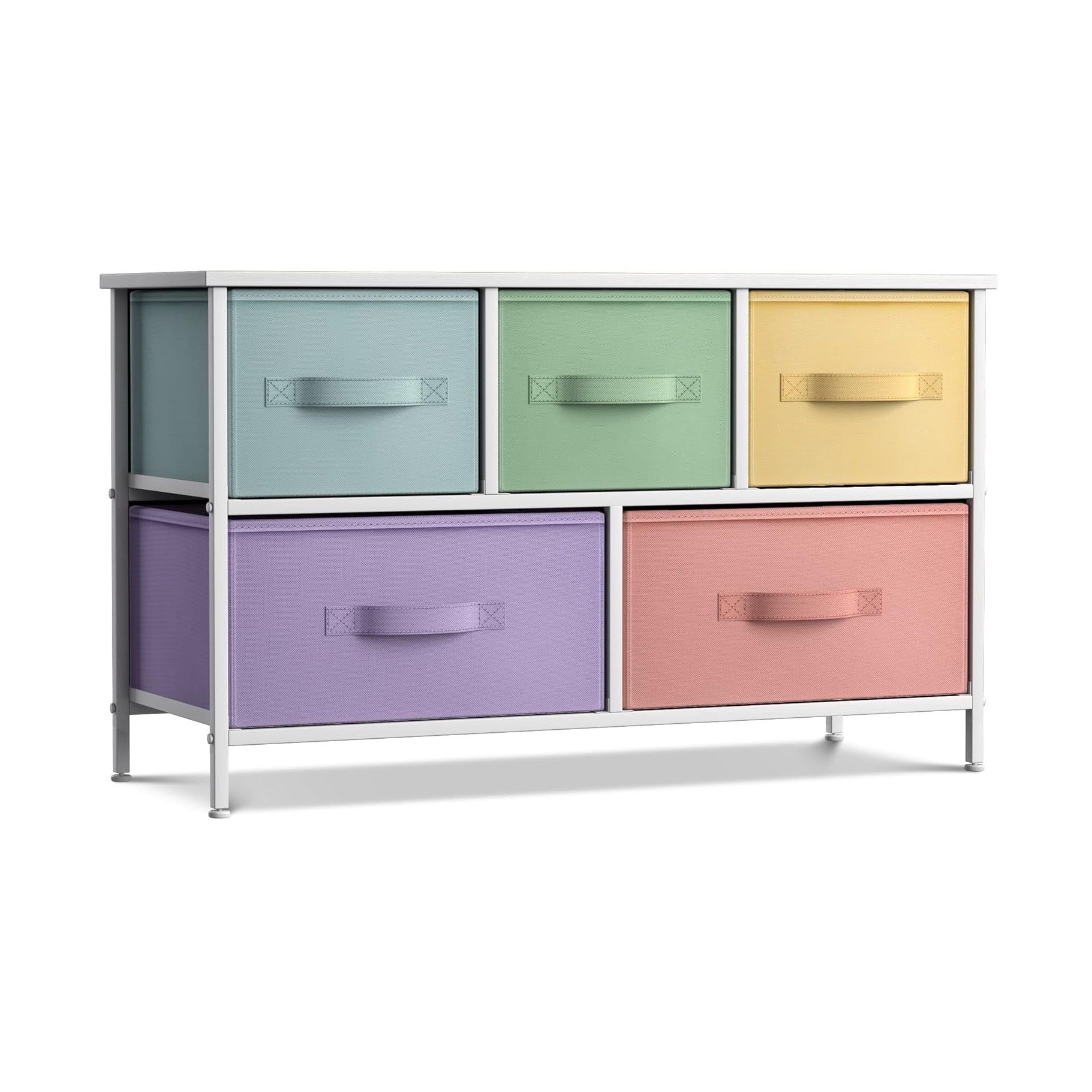 Kids Dresser with 5 Fabric Drawers - Multi Color