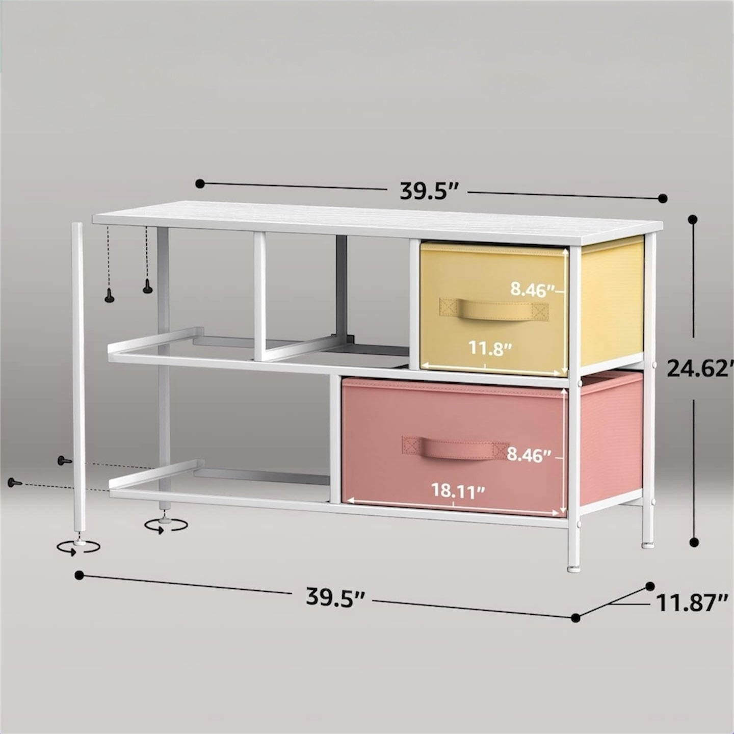 Kids Dresser with 5 Fabric Drawers - Multi Color