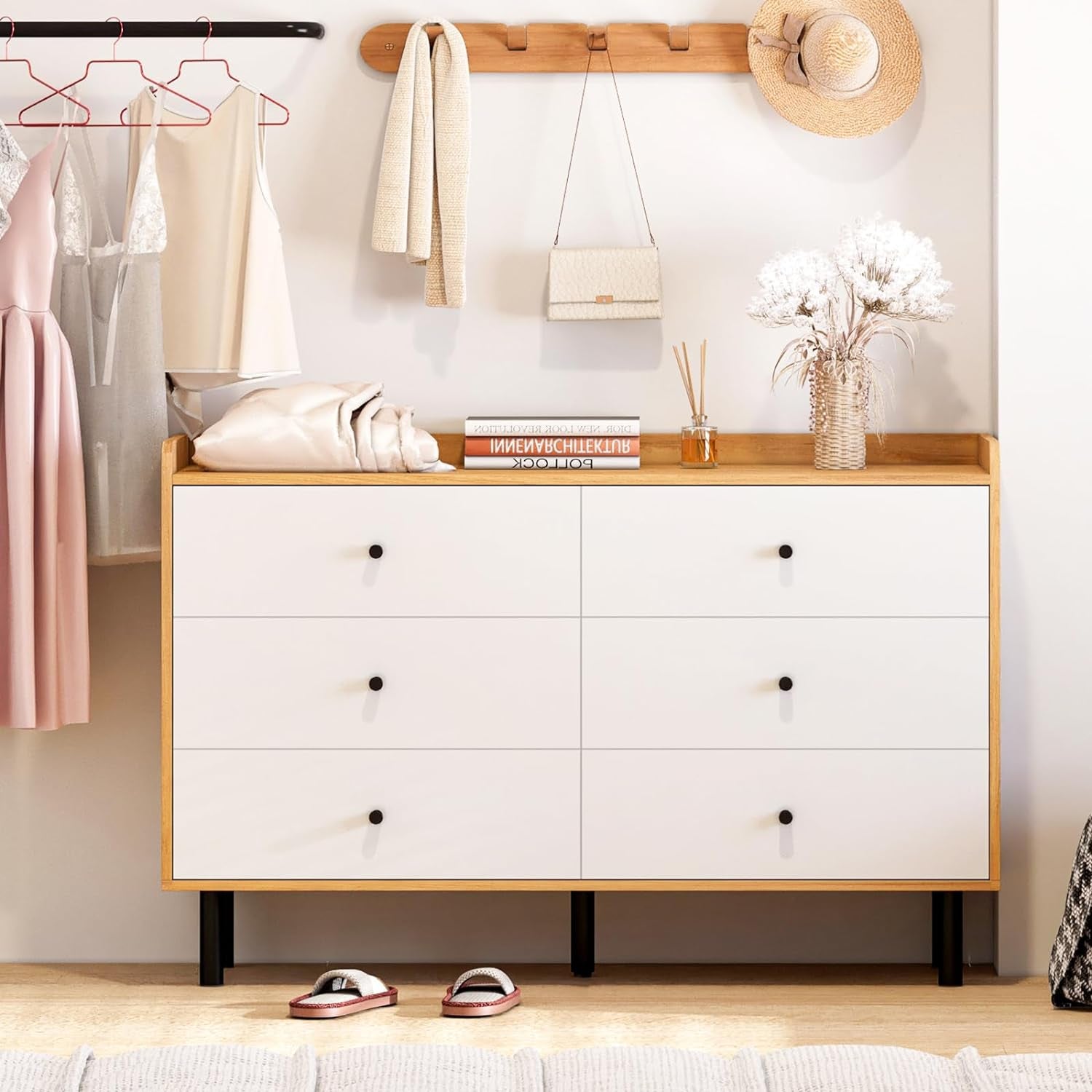 White Dresser for Kids' Room – 6 Drawers