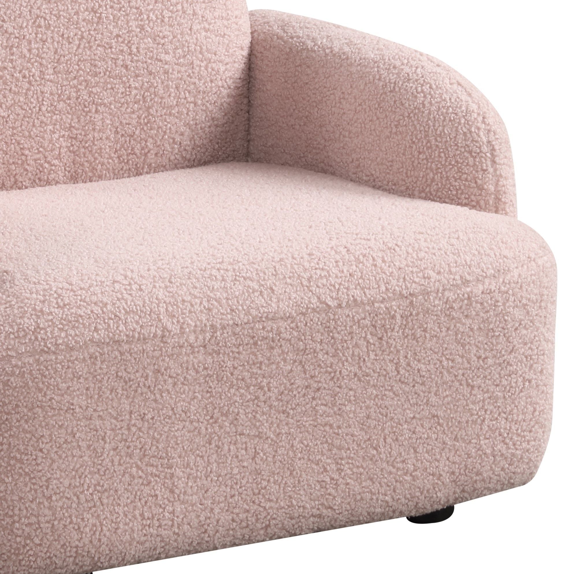 Pink Sherpa Bear-Shaped Kids Armchair