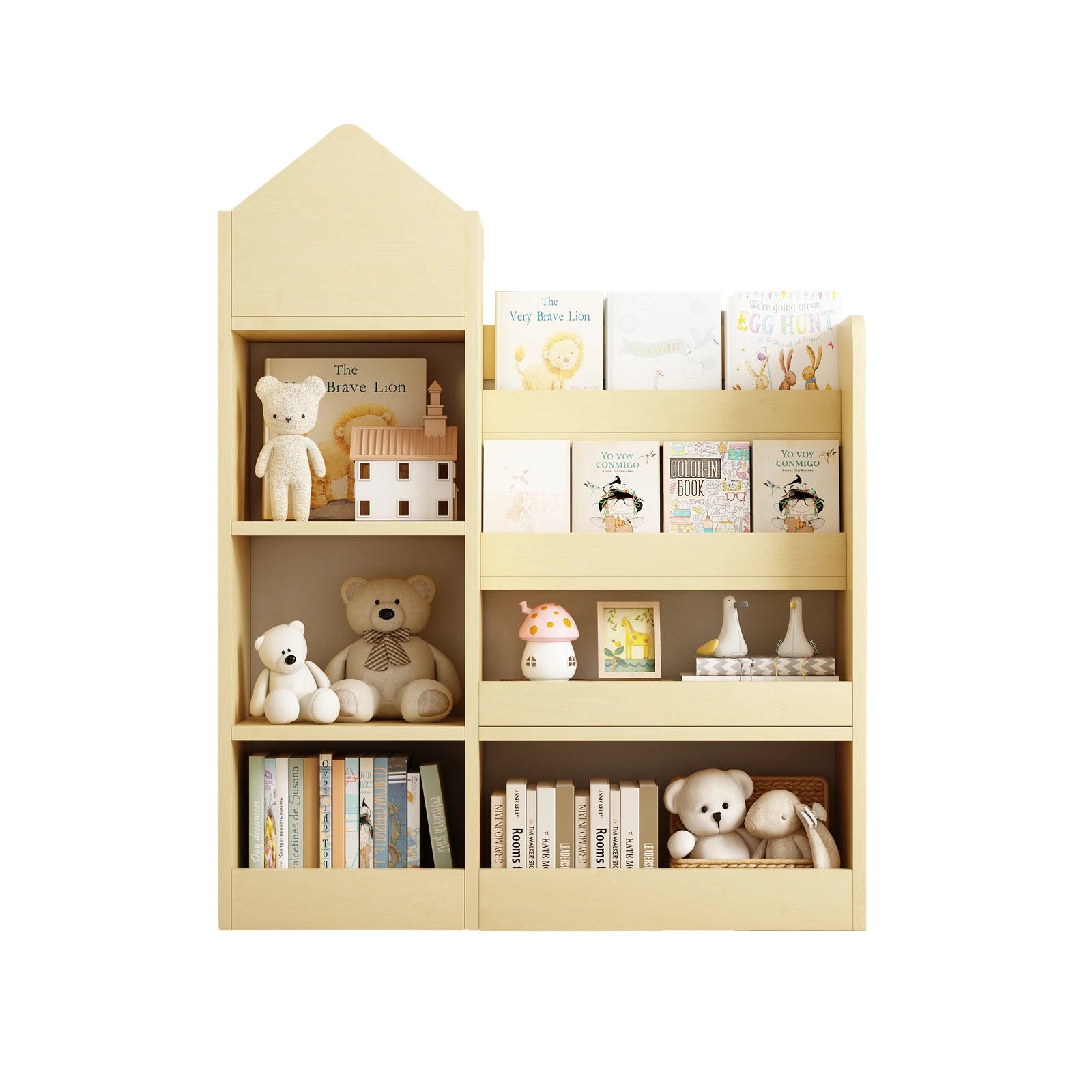 Kids Bookshelf & Toy Storage Organizer - Wood