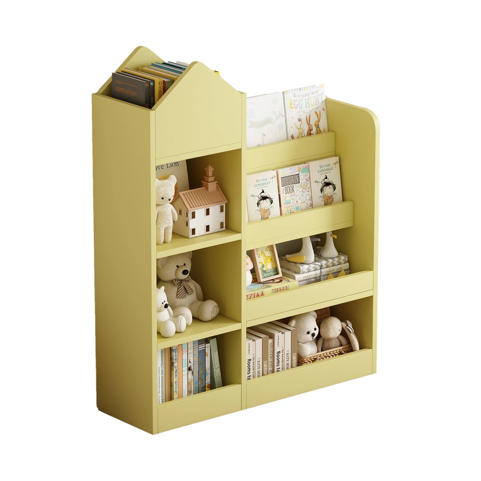 Kids Bookshelf & Toy Storage Organizer - Yellow
