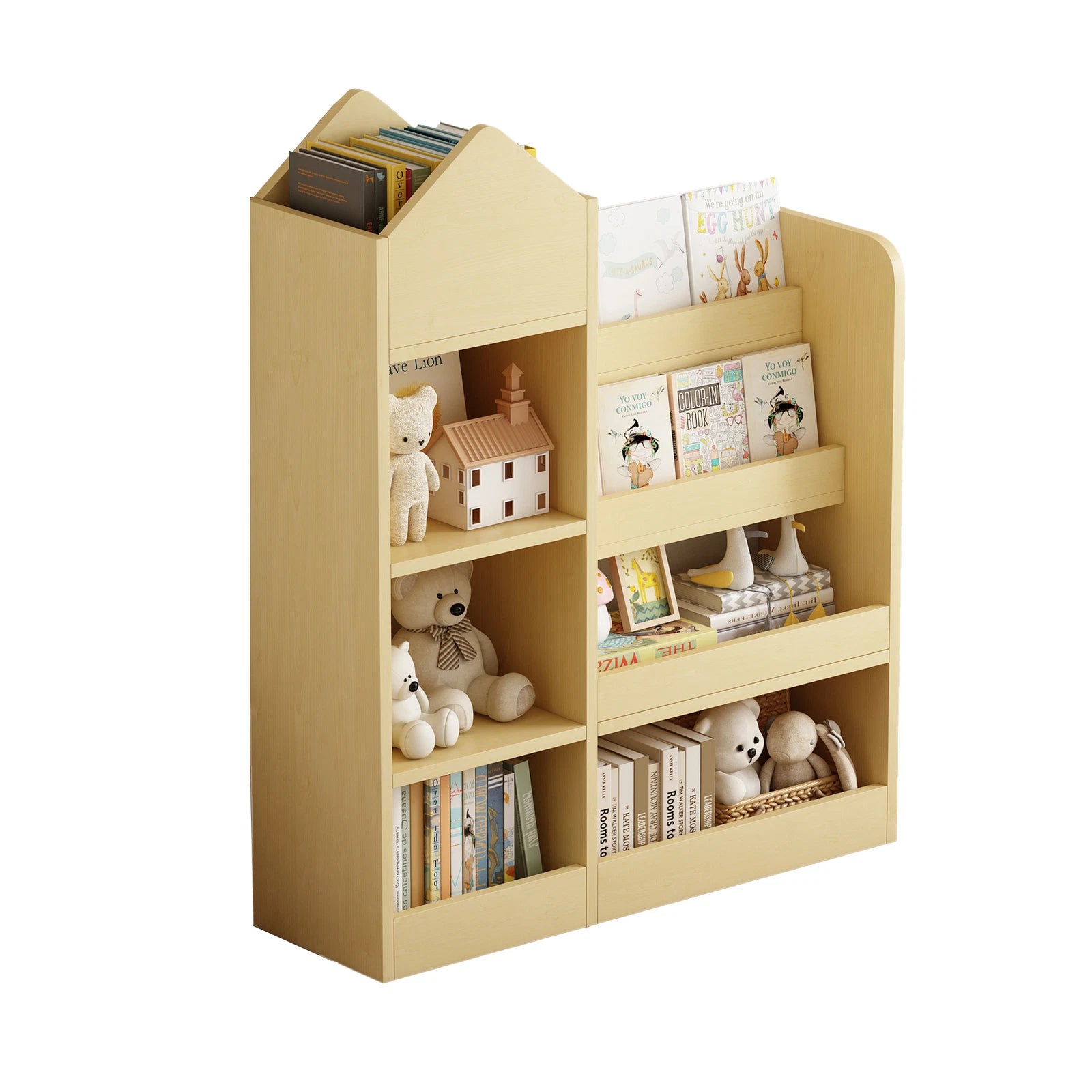Kids Bookshelf & Toy Storage Organizer - Wood
