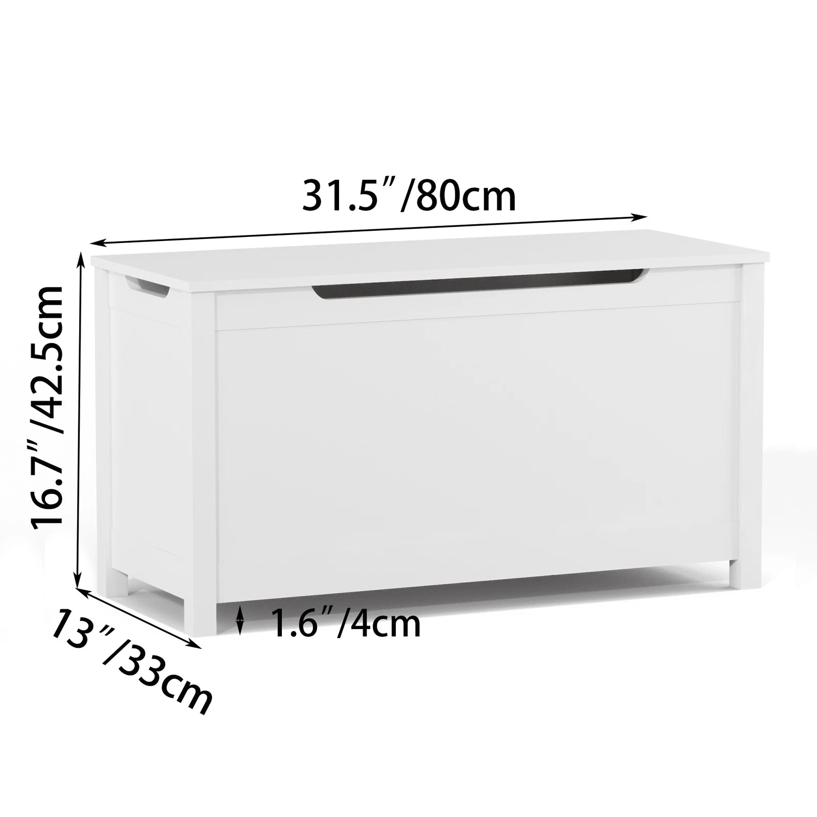 Kids Wooden Toy Box - White