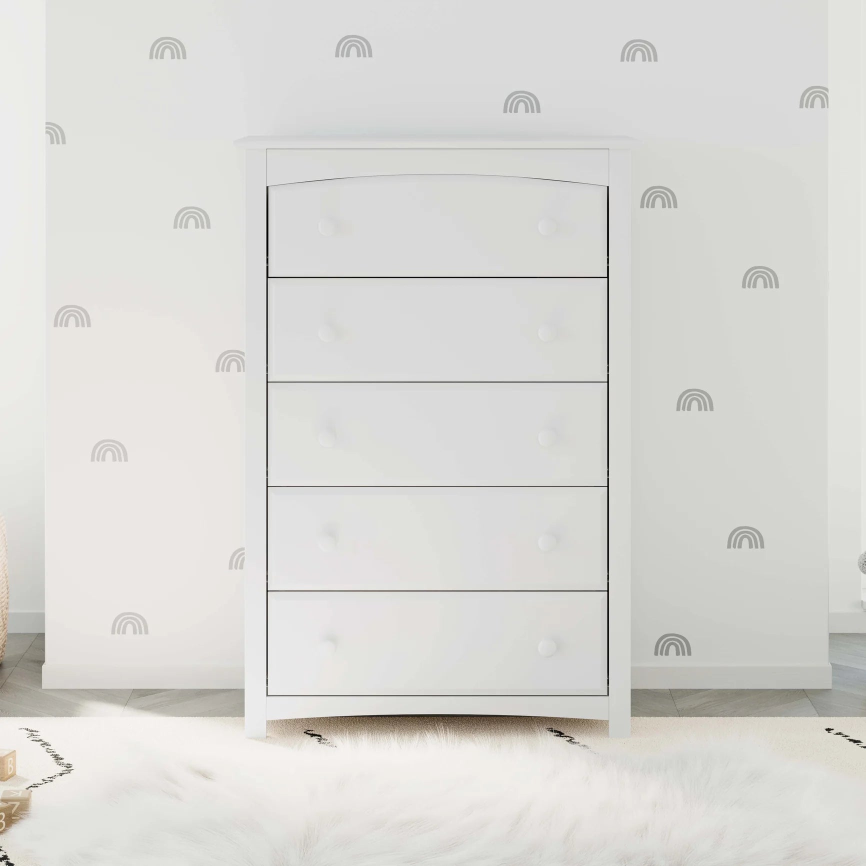 Kenton 5-Drawer Kids Dresser - White