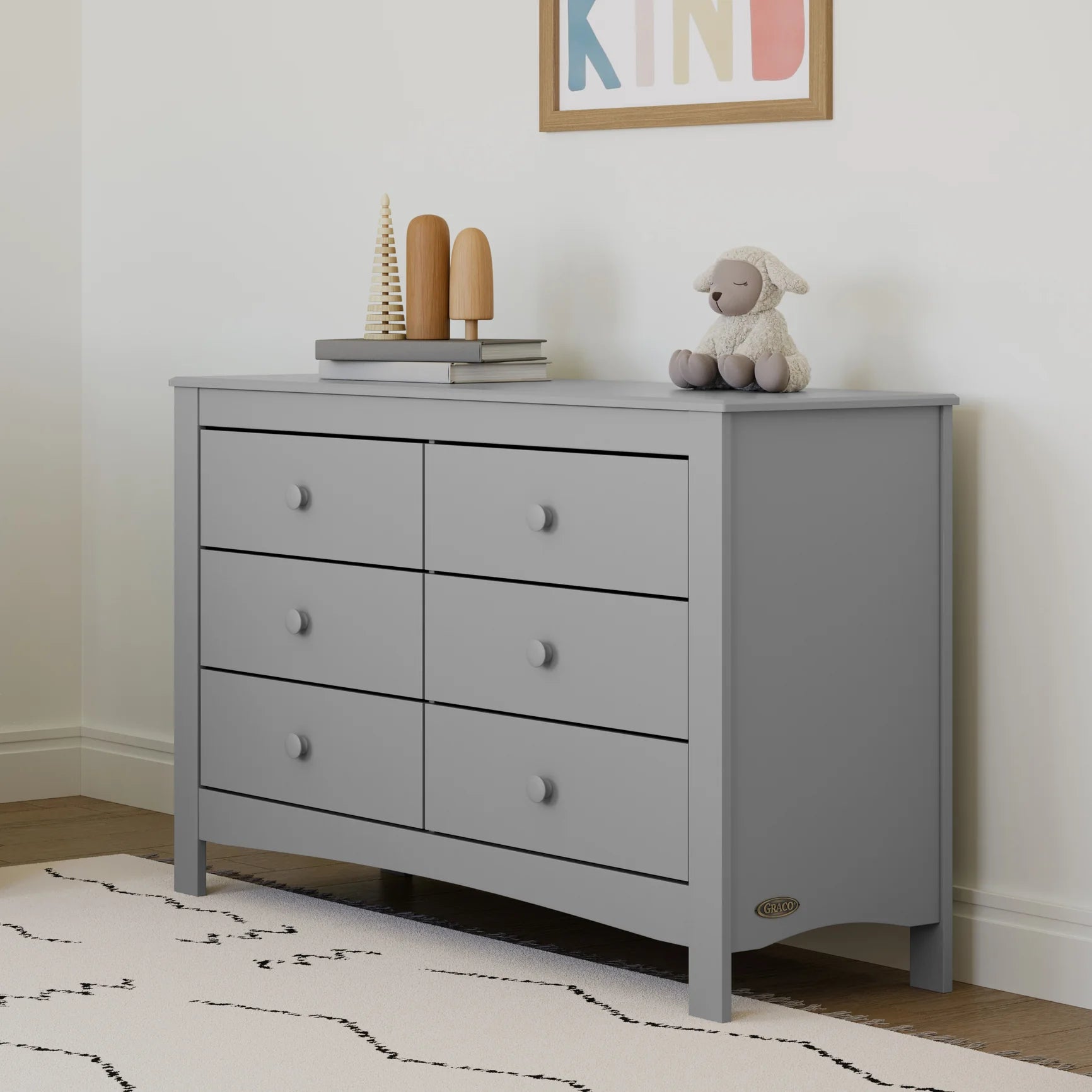 Noah 6-Drawer Kids Dresser - Gray