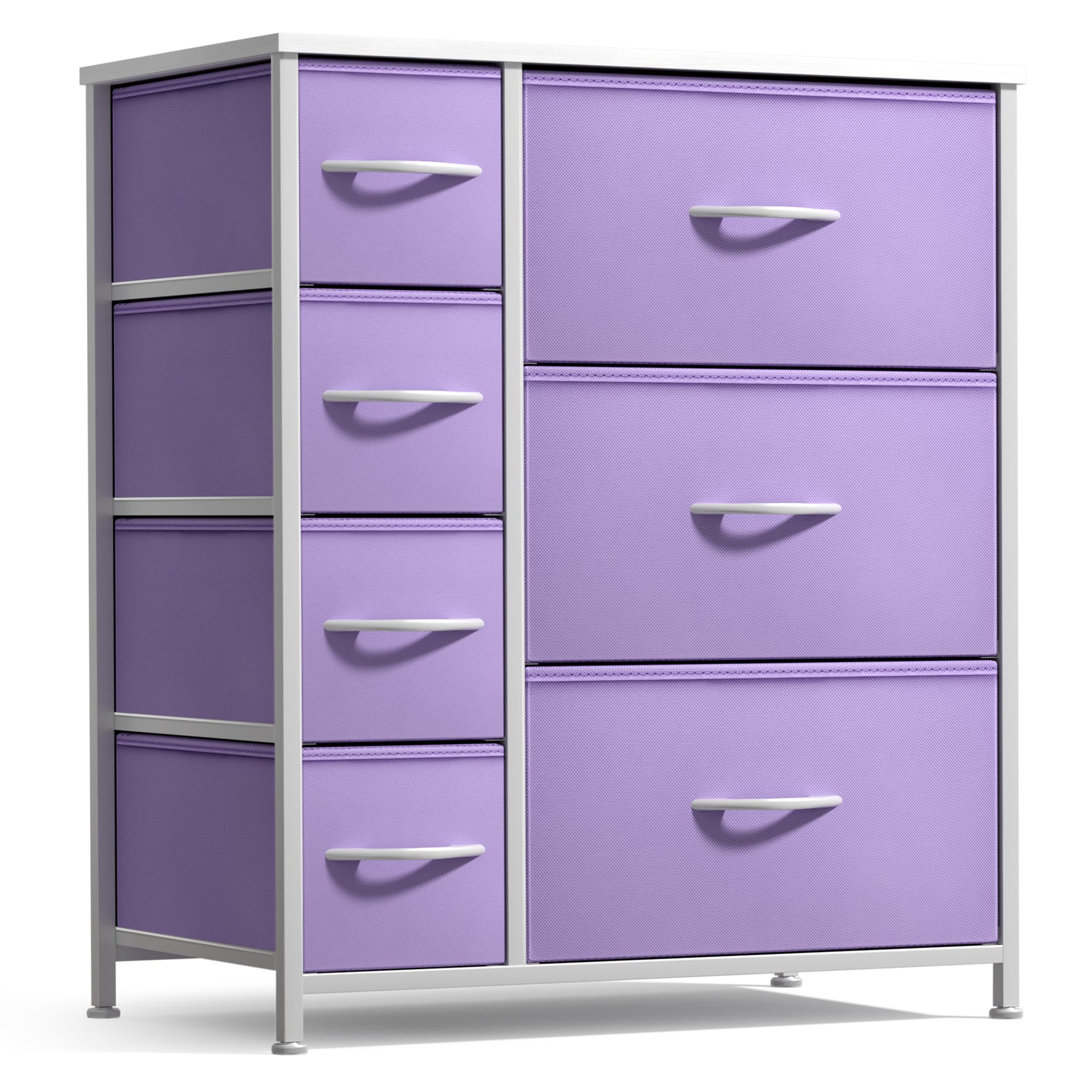 Kids Dresser with 7 Fabric Drawers - Purple