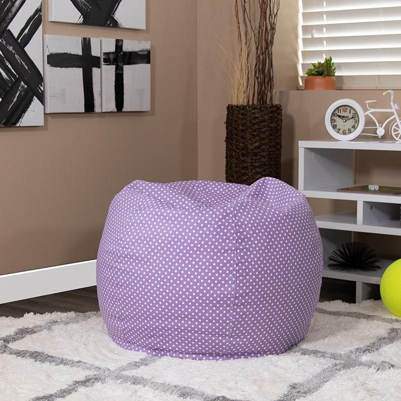 Lavender Dot Refillable Bean Bag Chair for Kids and Teens