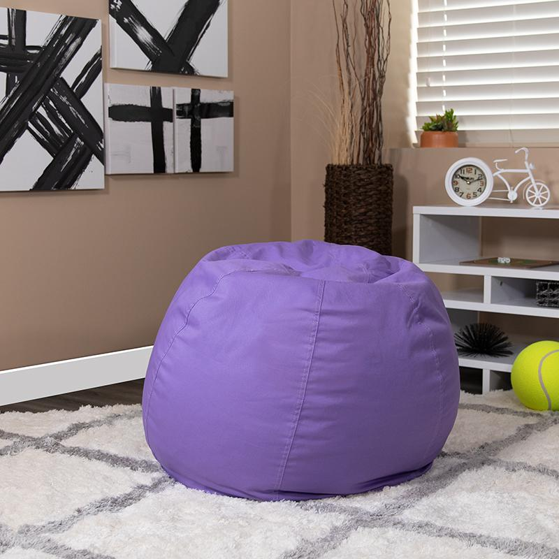Solid Purple Refillable Bean Bag Chair for Kids and Teens