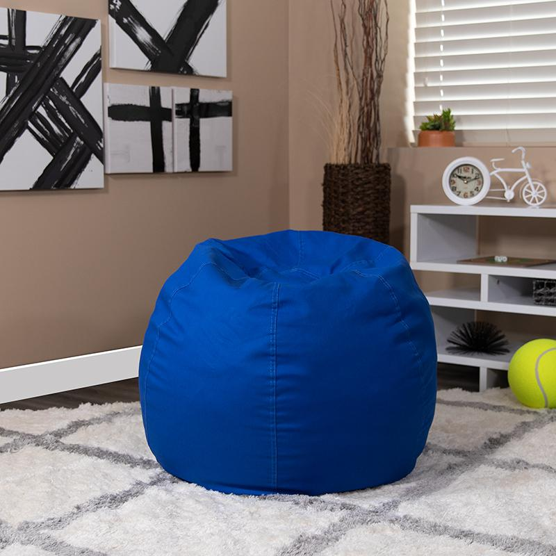 Solid Royal Blue Refillable Bean Bag Chair for Kids and Teens