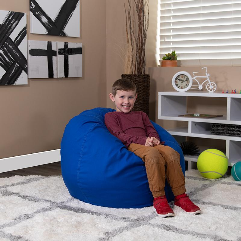 Solid Royal Blue Refillable Bean Bag Chair for Kids and Teens