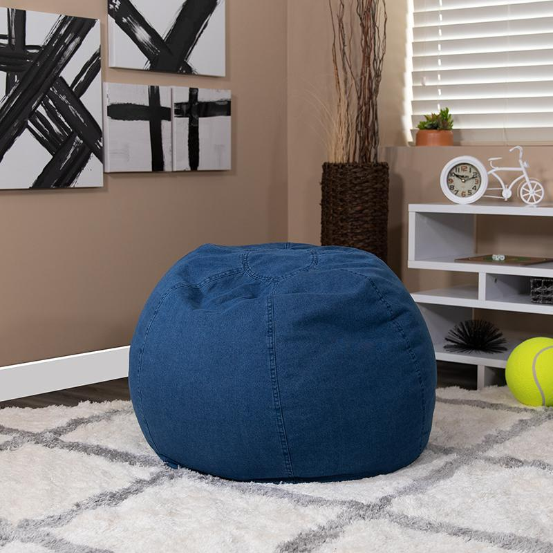 Denim Refillable Bean Bag Chair for Kids and Teens