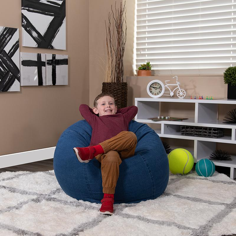 Denim Refillable Bean Bag Chair for Kids and Teens