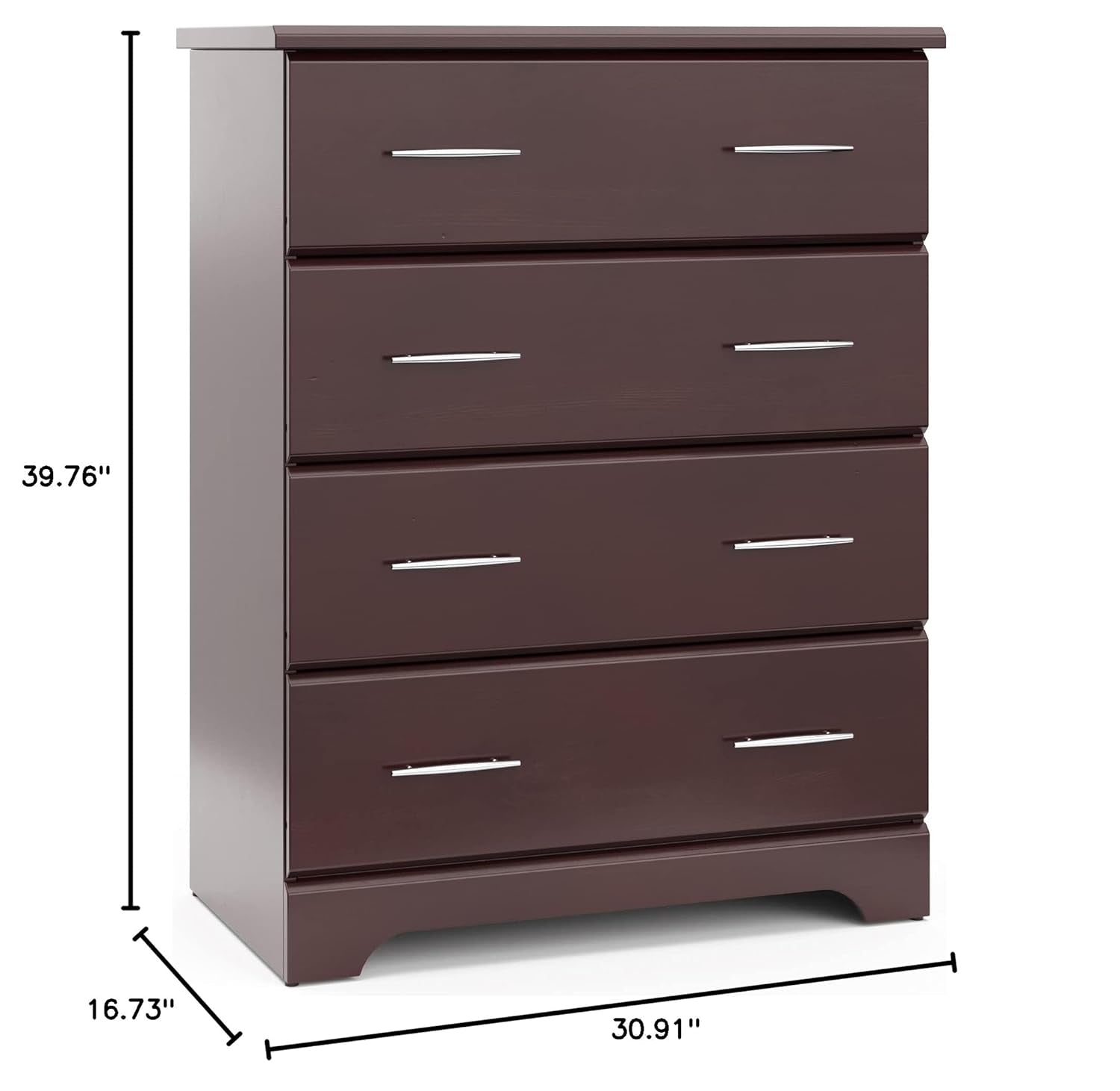 Brookside 4-Drawer Kids Dresser – Espresso