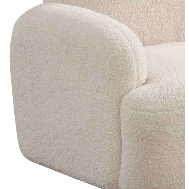 Beige Sherpa Bear-Shaped Kids Armchair