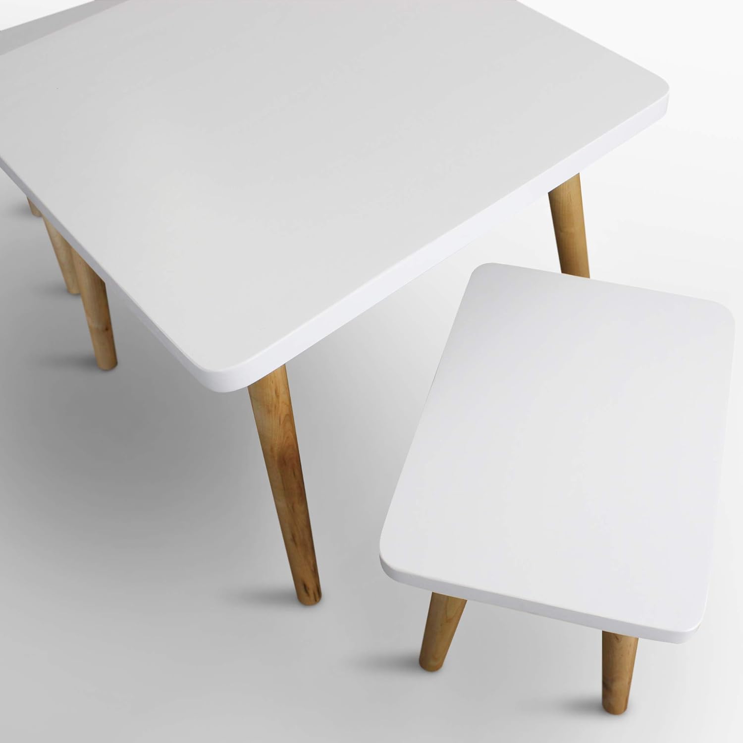 3-Piece White Kids Table and Chair Set