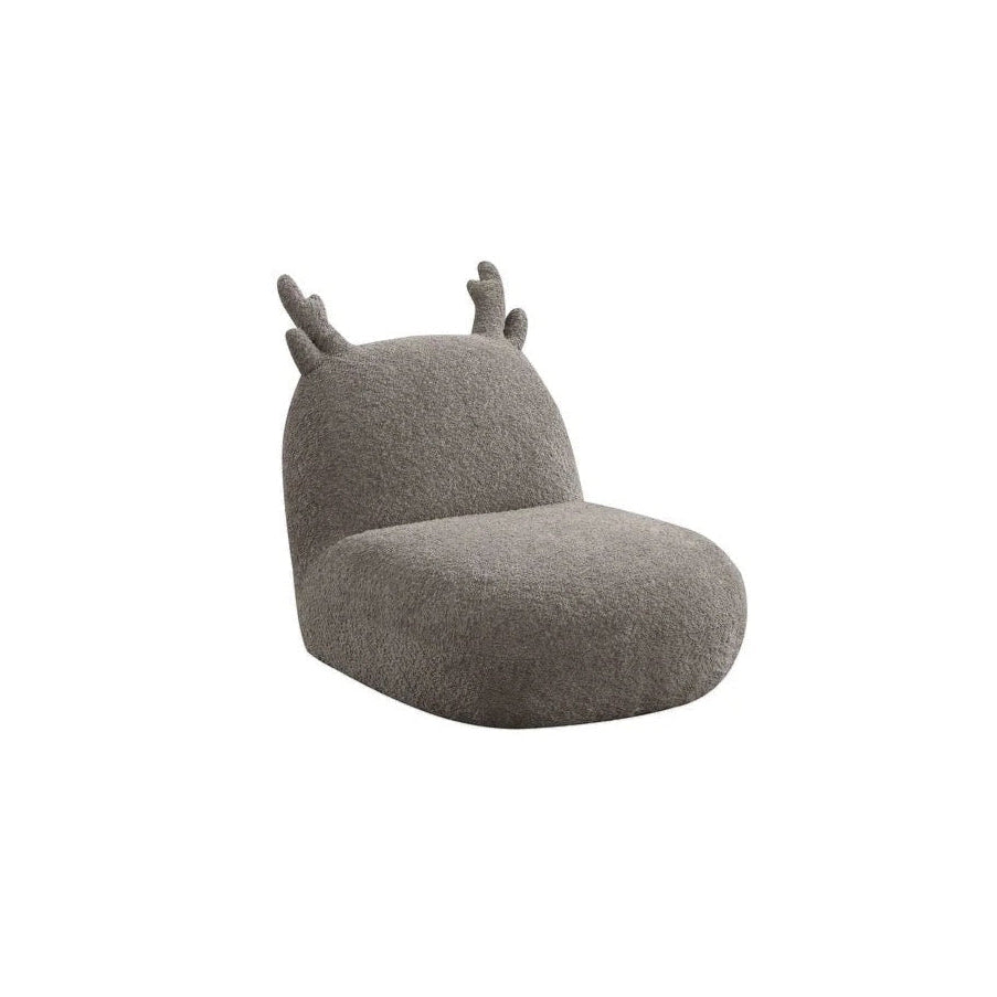 Brown Chenille Deer-Shaped Kids Chair