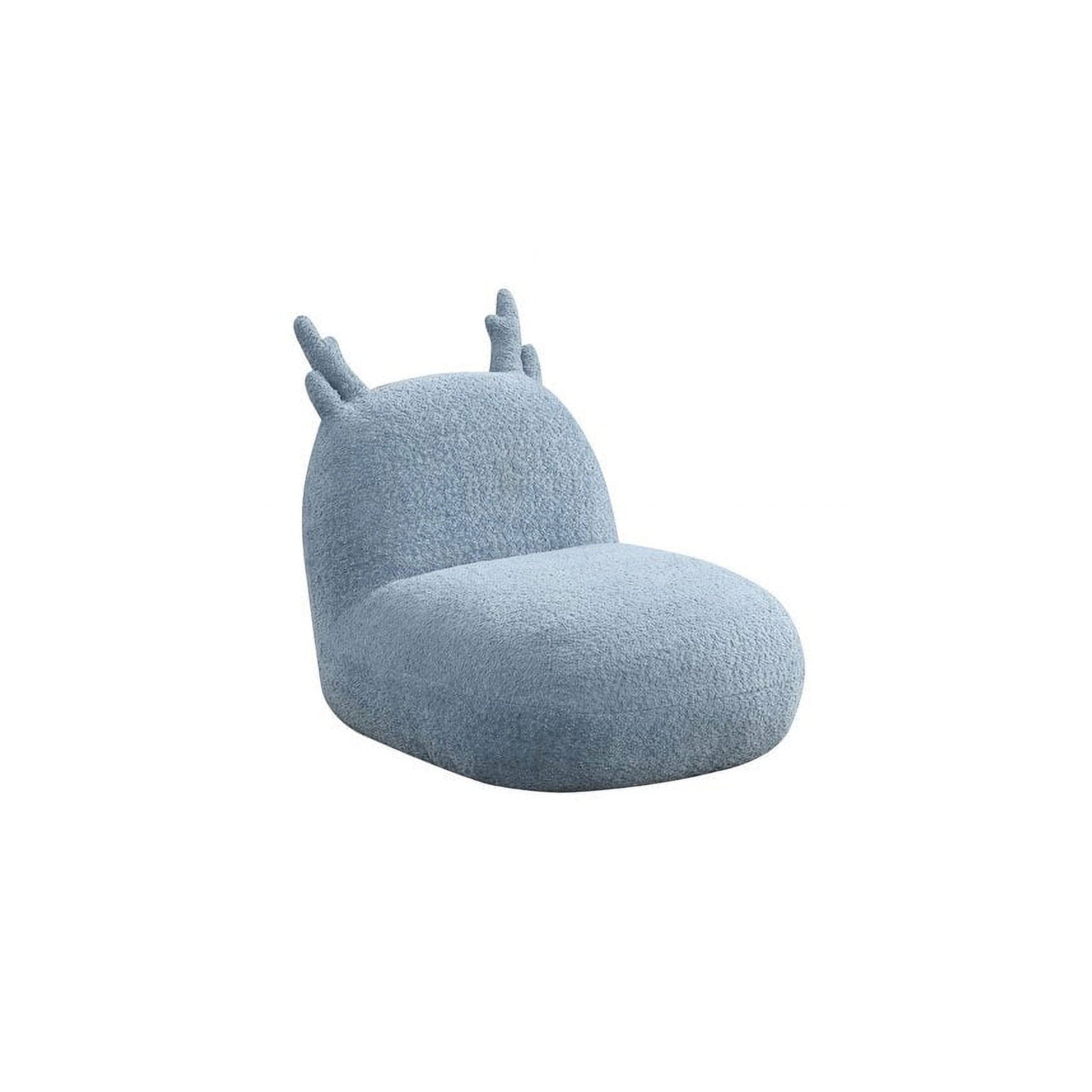 Blue Chenille Deer-Shaped Kids Chair