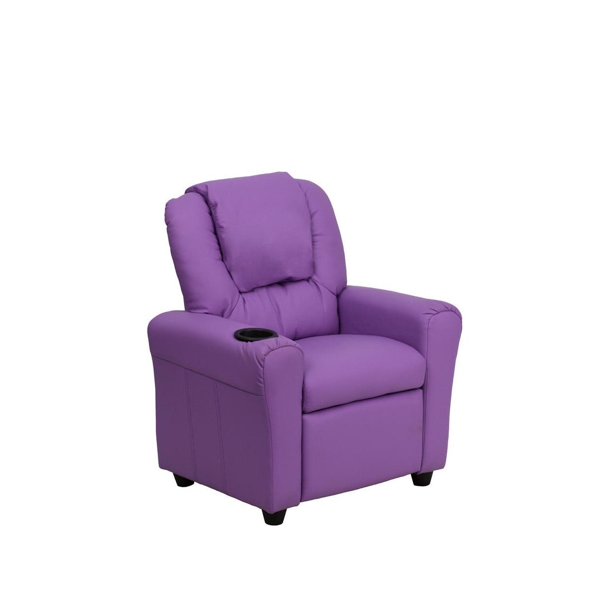 Lavender Vinyl Kids Recliner with Cup Holder and Headrest