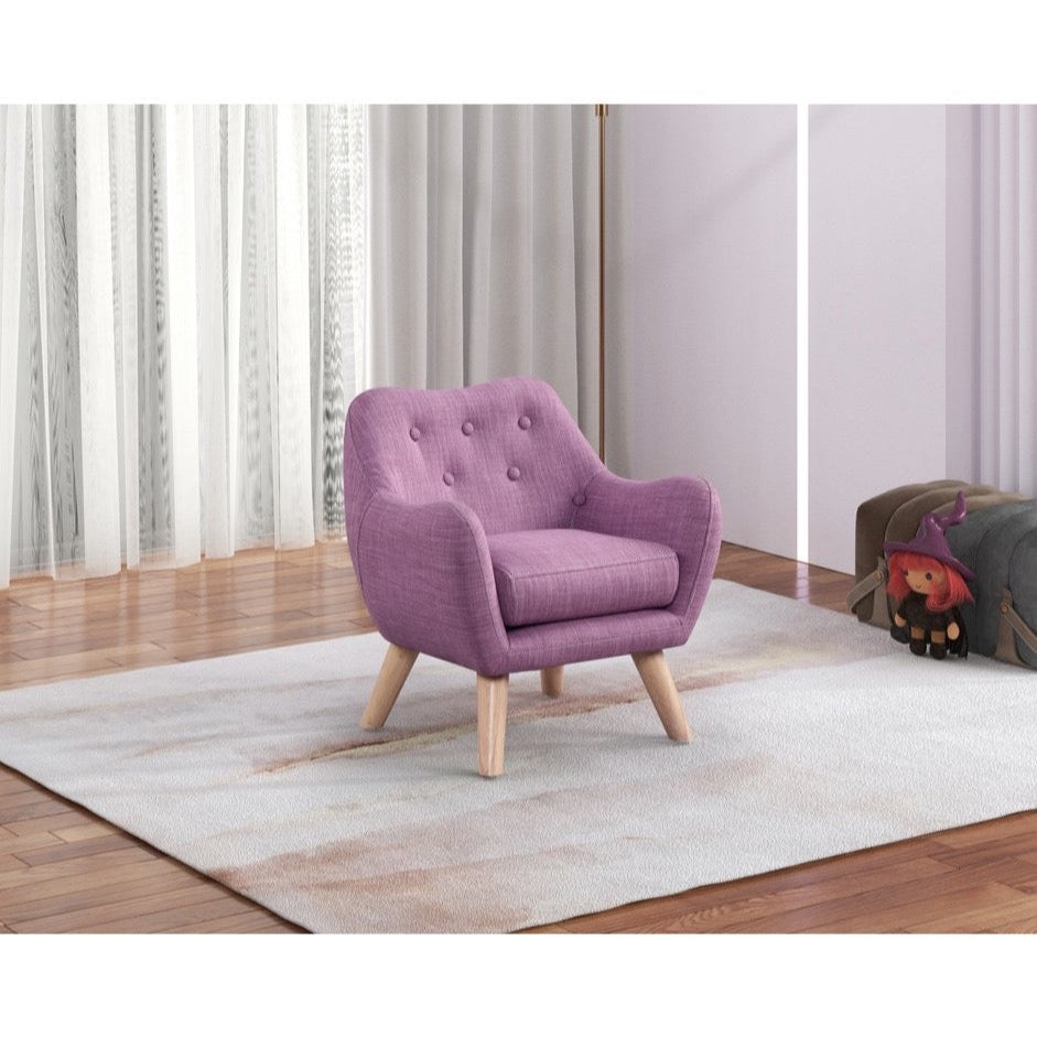 Pink Linen Kids Chair