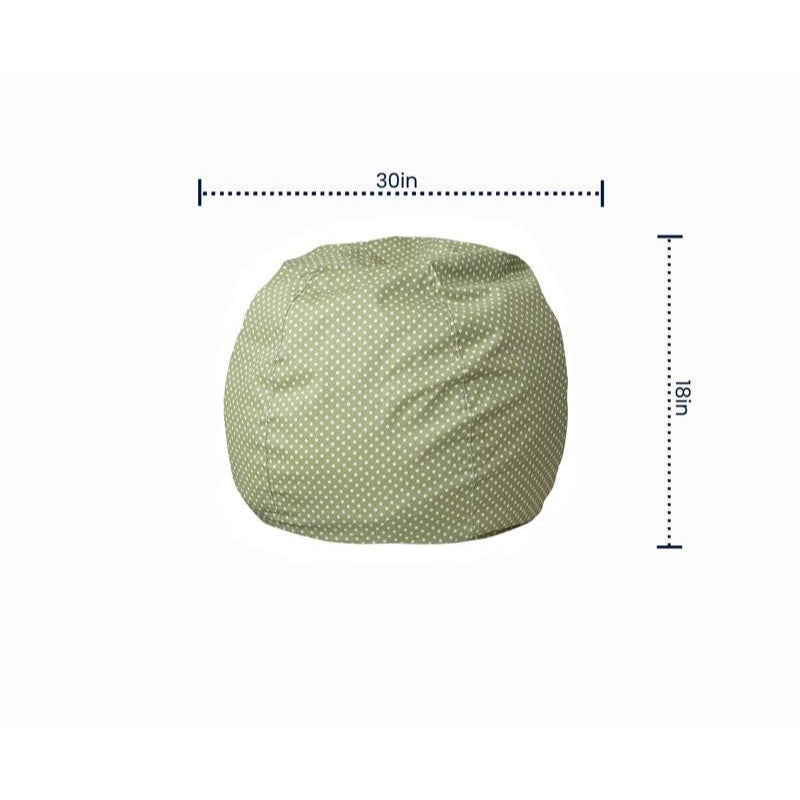 Green Dot Refillable Bean Bag Chair for Kids and Teens