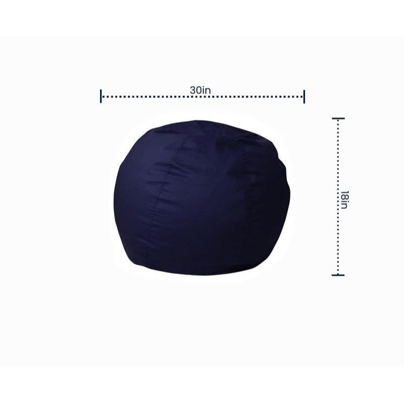 Solid Navy Blue Refillable Bean Bag Chair for Kids and Teens