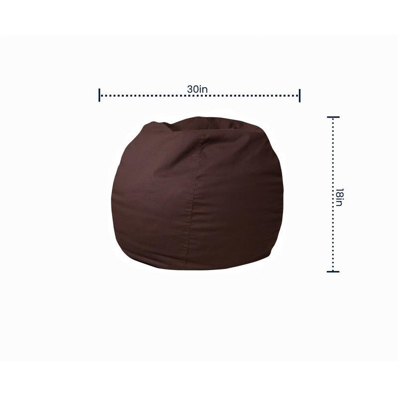 Solid Brown Refillable Bean Bag Chair for Kids and Teens