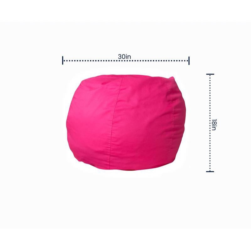 Solid Hot Pink Refillable Bean Bag Chair for Kids and Teens