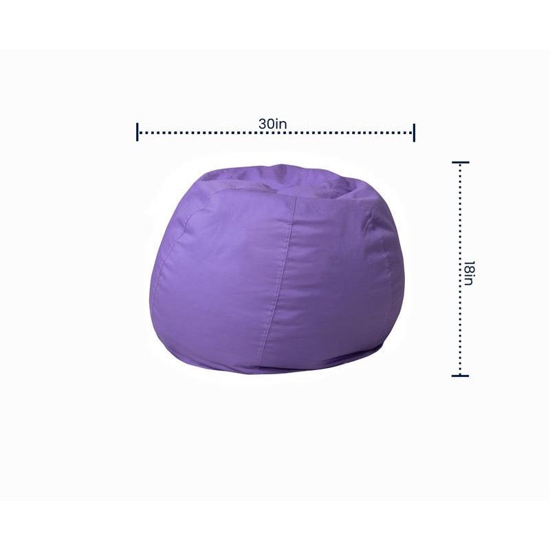 Solid Purple Refillable Bean Bag Chair for Kids and Teens