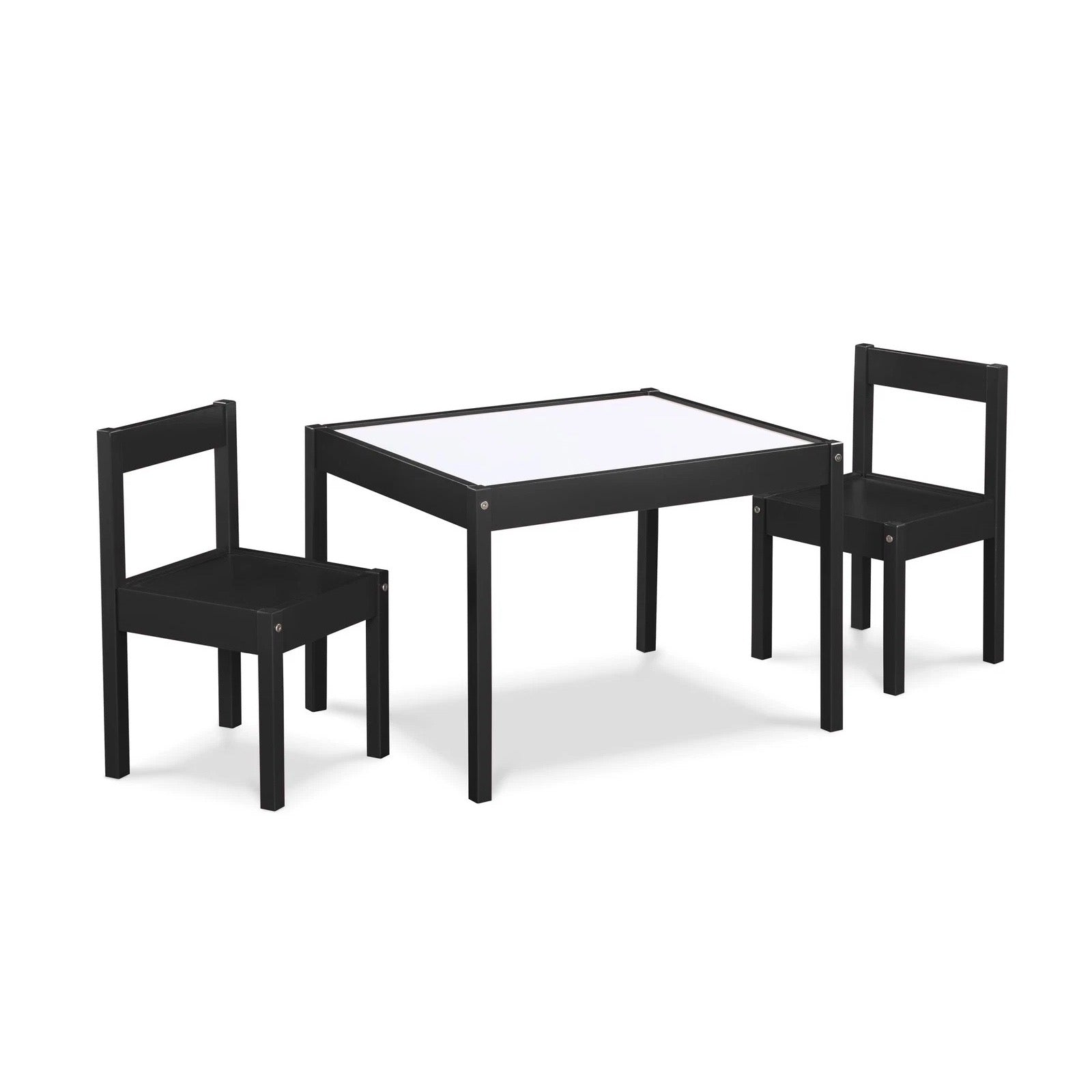 3-Piece Black Kids Table and Chair Set