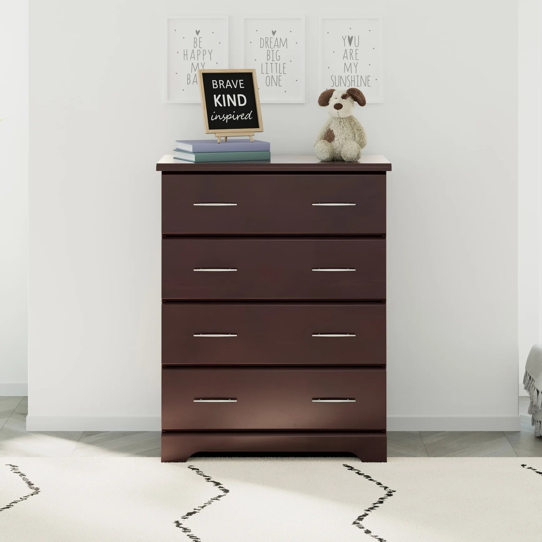 Brookside 4-Drawer Kids Dresser – Espresso