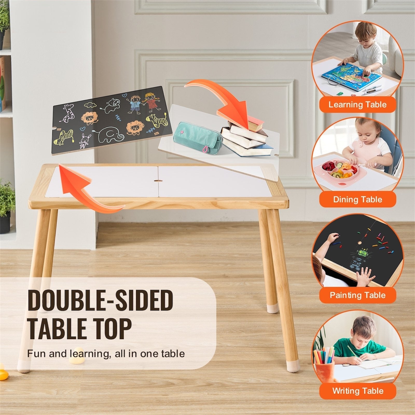 Kids Activity Table with Double-Sided Tabletop