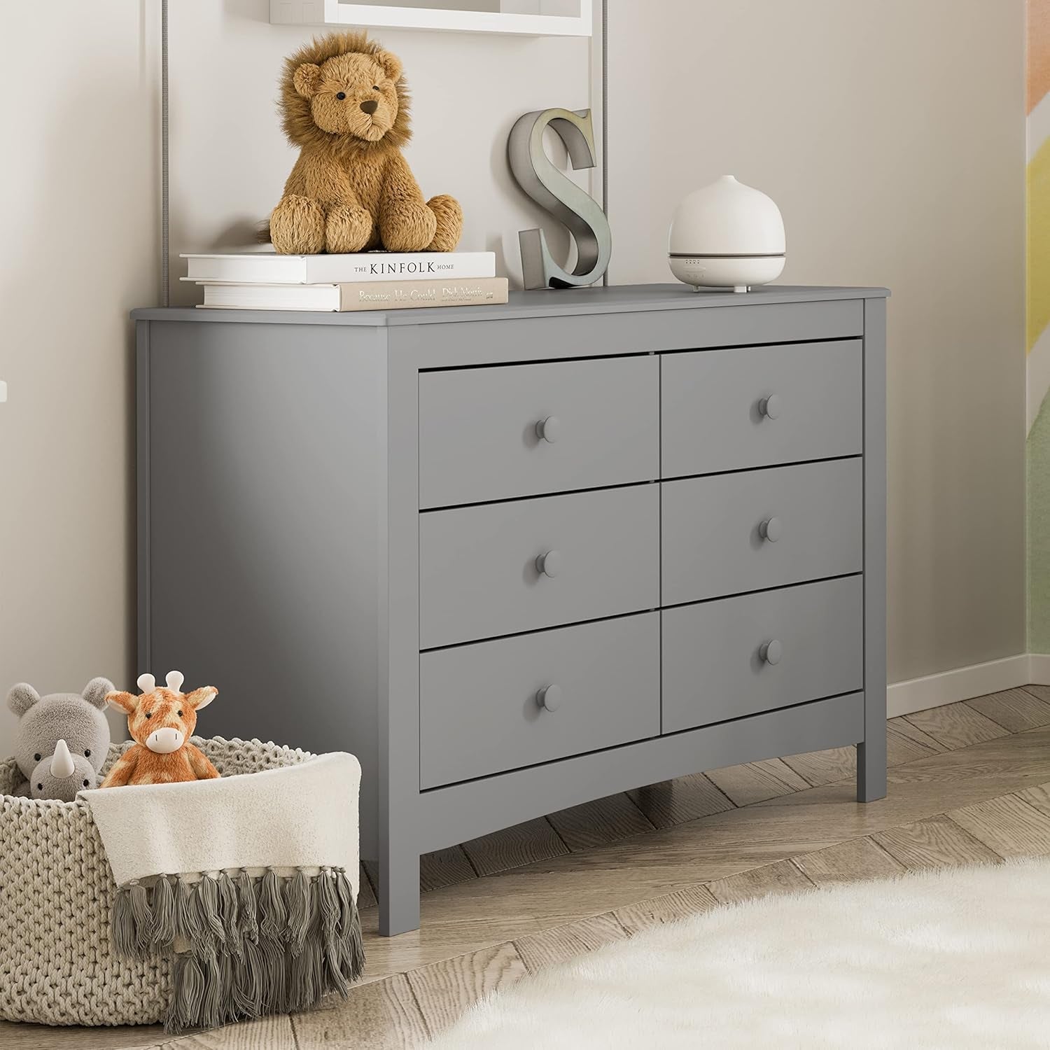 Noah 6-Drawer Kids Dresser - Gray