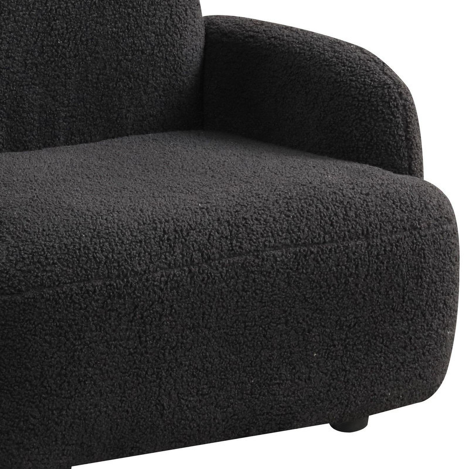 Black Sherpa Bear-Shaped Kids Armchair