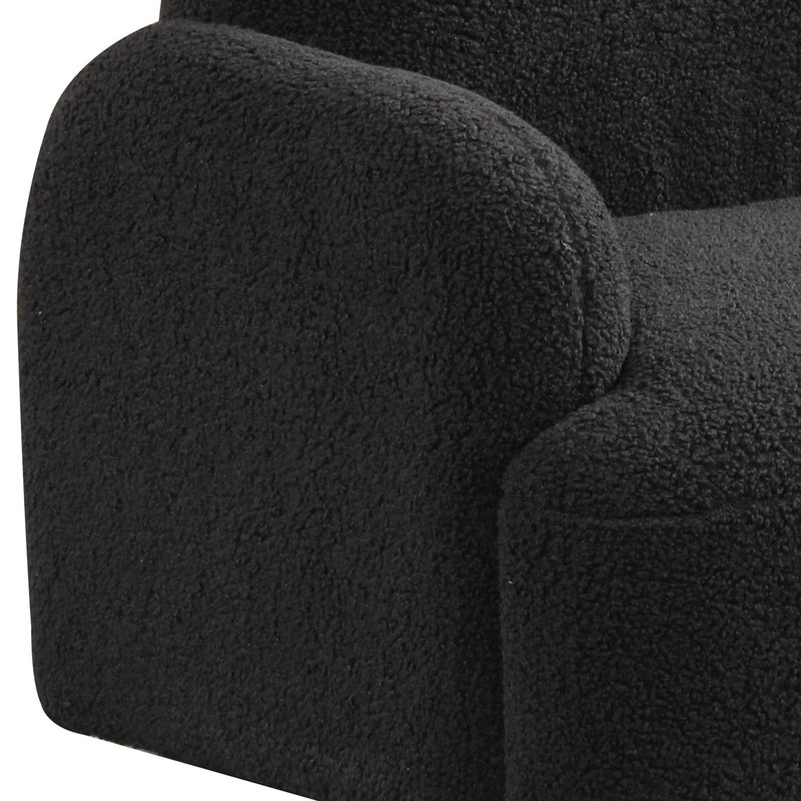 Black Sherpa Bear-Shaped Kids Armchair