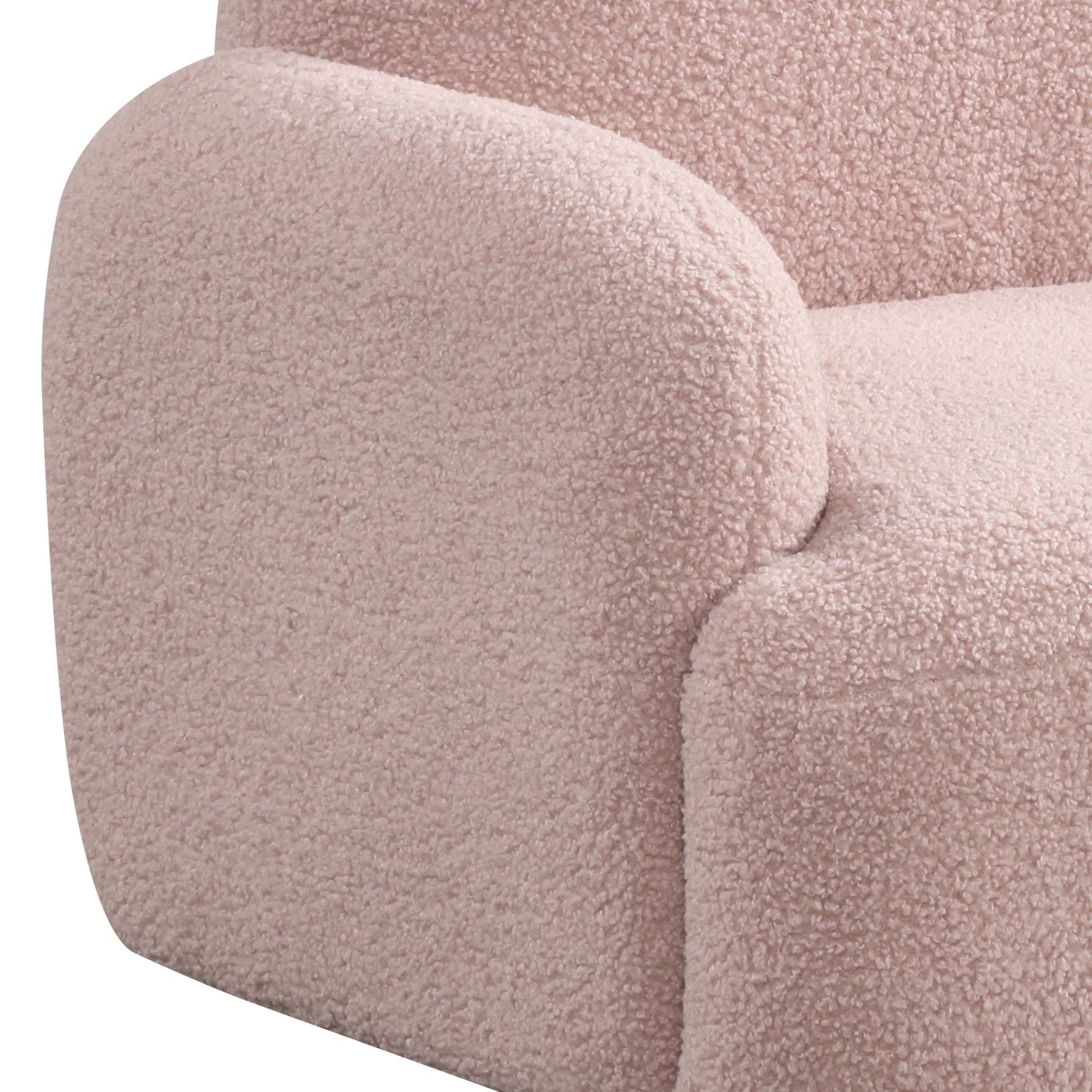 Pink Sherpa Bear-Shaped Kids Armchair